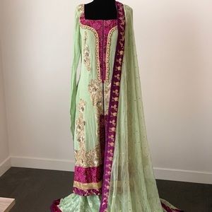 Pakistani Indian Mendhi Bridal Dress